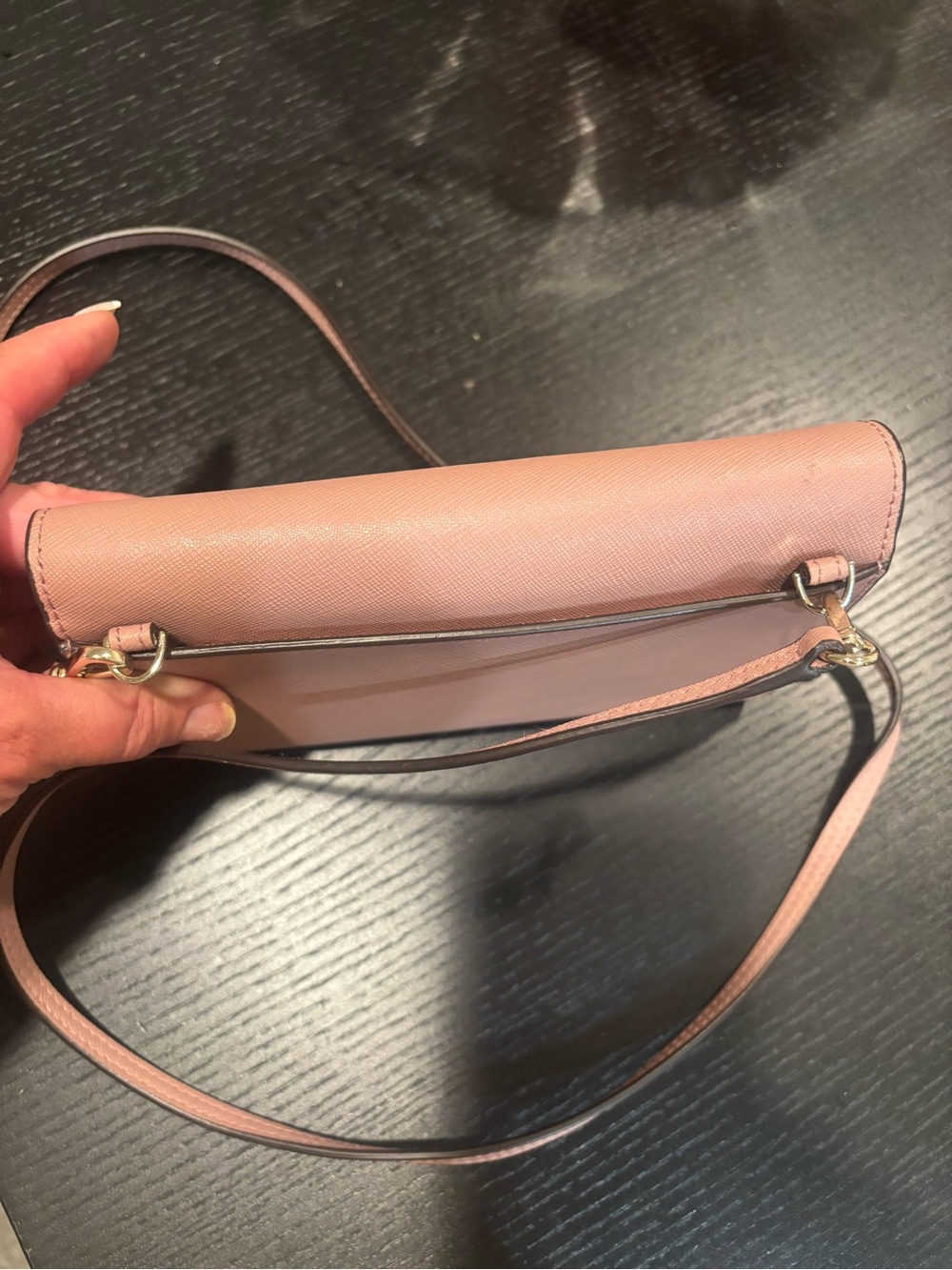 kate spade blush pink saffiano crossbody large wallet - Picture 6 of 11